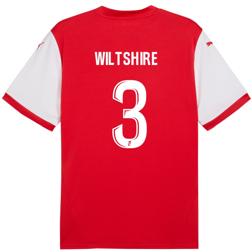 Kids Football Tiernny Wiltshire #3 Red White Home Jersey 2024/25 T-Shirt Australia