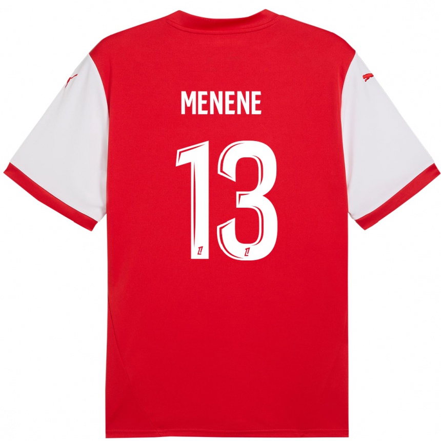 Kids Football Meyong Menene #13 Red White Home Jersey 2024/25 T-Shirt Australia