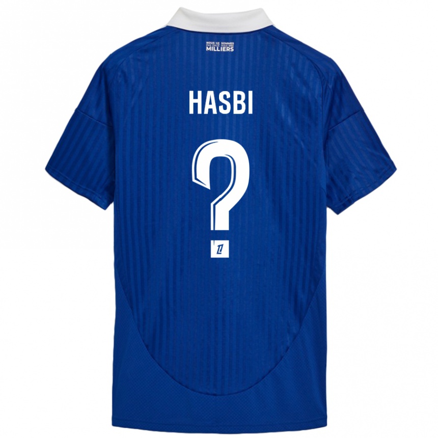 Kids Football Walid Hasbi #0 Blue White Home Jersey 2024/25 T-Shirt Australia