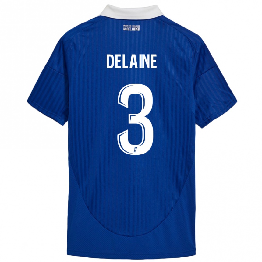 Kids Football Thomas Delaine #3 Blue White Home Jersey 2024/25 T-Shirt Australia