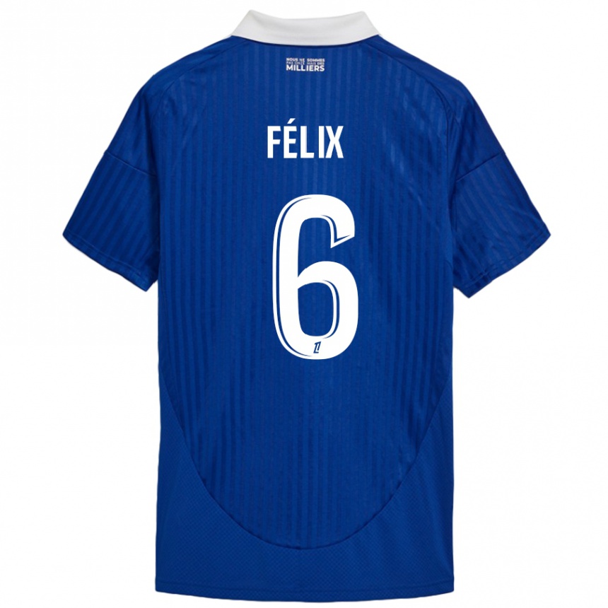 Kids Football Félix Lemaréchal #6 Blue White Home Jersey 2024/25 T-Shirt Australia