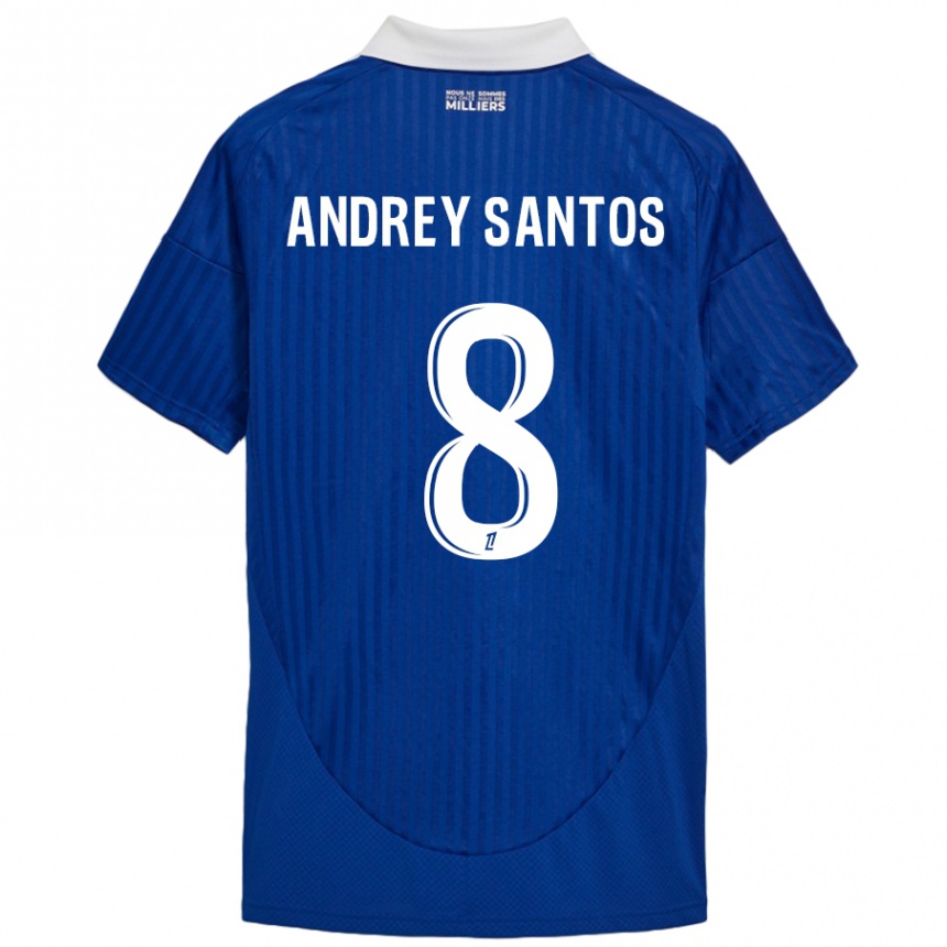 Kids Football Andrey Santos #8 Blue White Home Jersey 2024/25 T-Shirt Australia