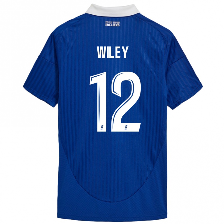 Kids Football Caleb Wiley #12 Blue White Home Jersey 2024/25 T-Shirt Australia