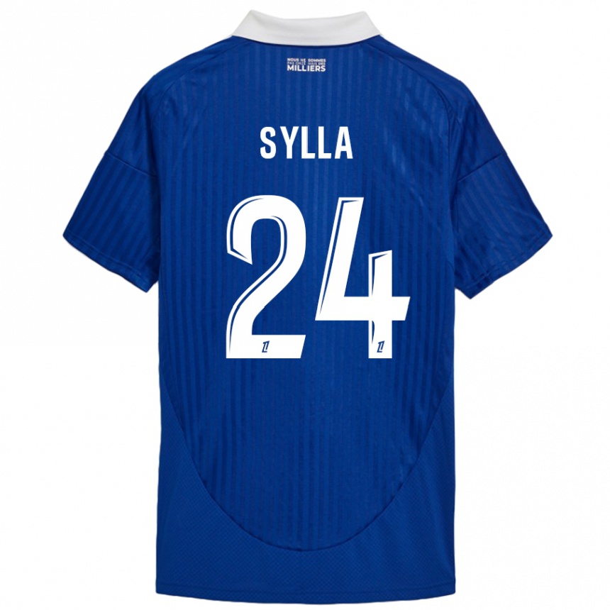 Kids Football Abakar Sylla #24 Blue White Home Jersey 2024/25 T-Shirt Australia