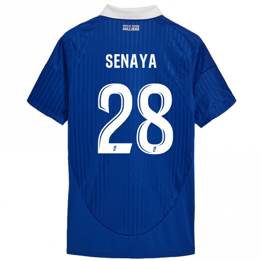 Kids Football Marvin Senaya #28 Blue White Home Jersey 2024/25 T-Shirt Australia