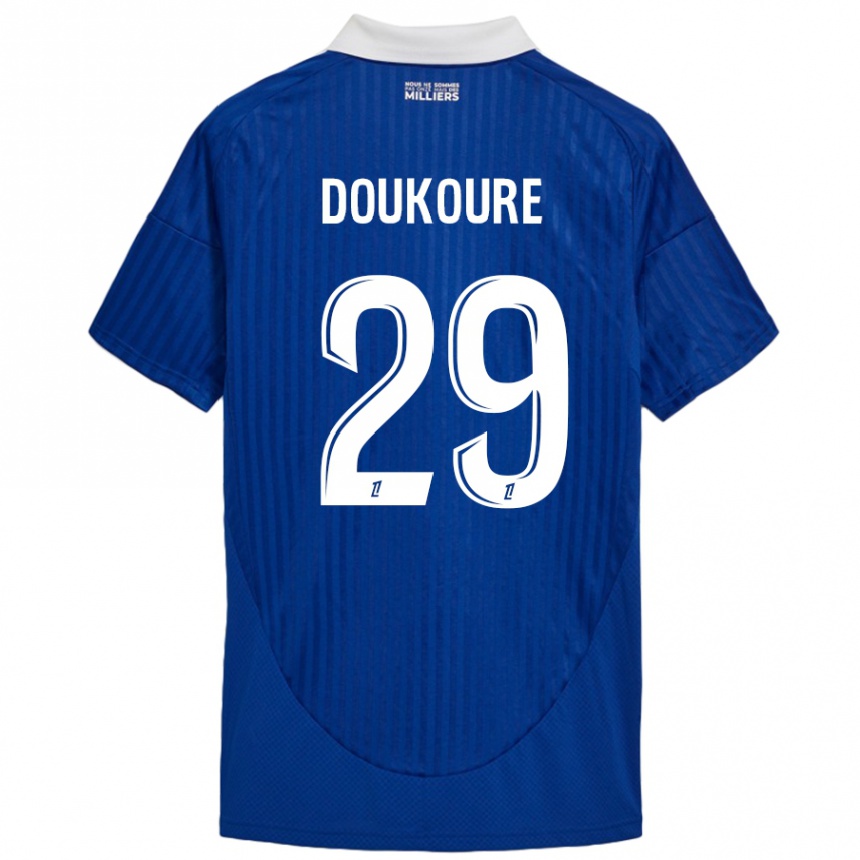 Kids Football Ismaël Doukouré #29 Blue White Home Jersey 2024/25 T-Shirt Australia