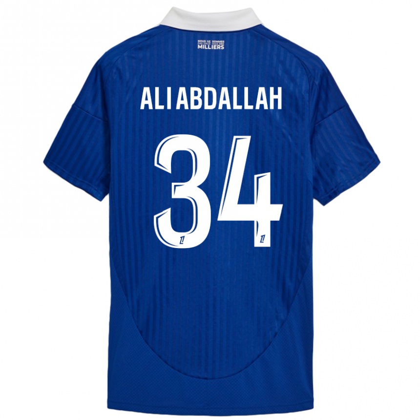 Kids Football Aboubacar Ali Abdallah #34 Blue White Home Jersey 2024/25 T-Shirt Australia