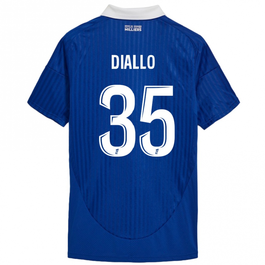 Kids Football Tidiane Diallo #35 Blue White Home Jersey 2024/25 T-Shirt Australia