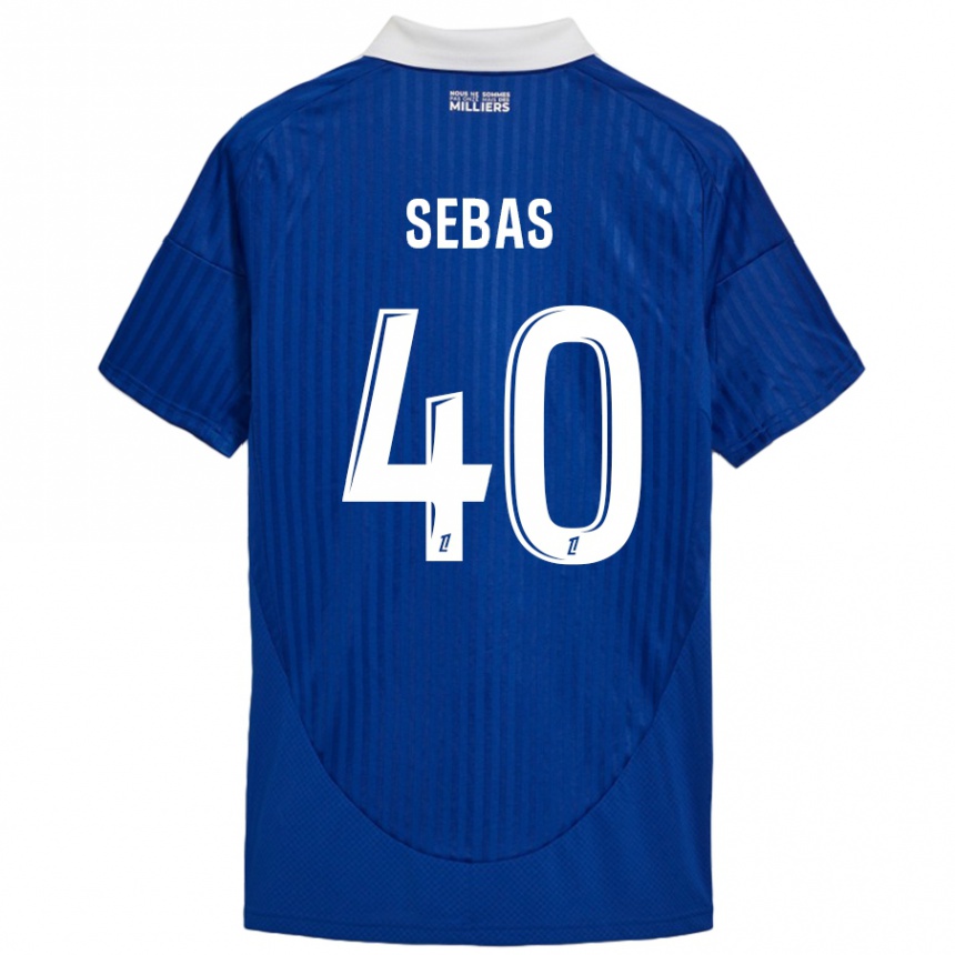 Kids Football Jérémy Sebas #40 Blue White Home Jersey 2024/25 T-Shirt Australia