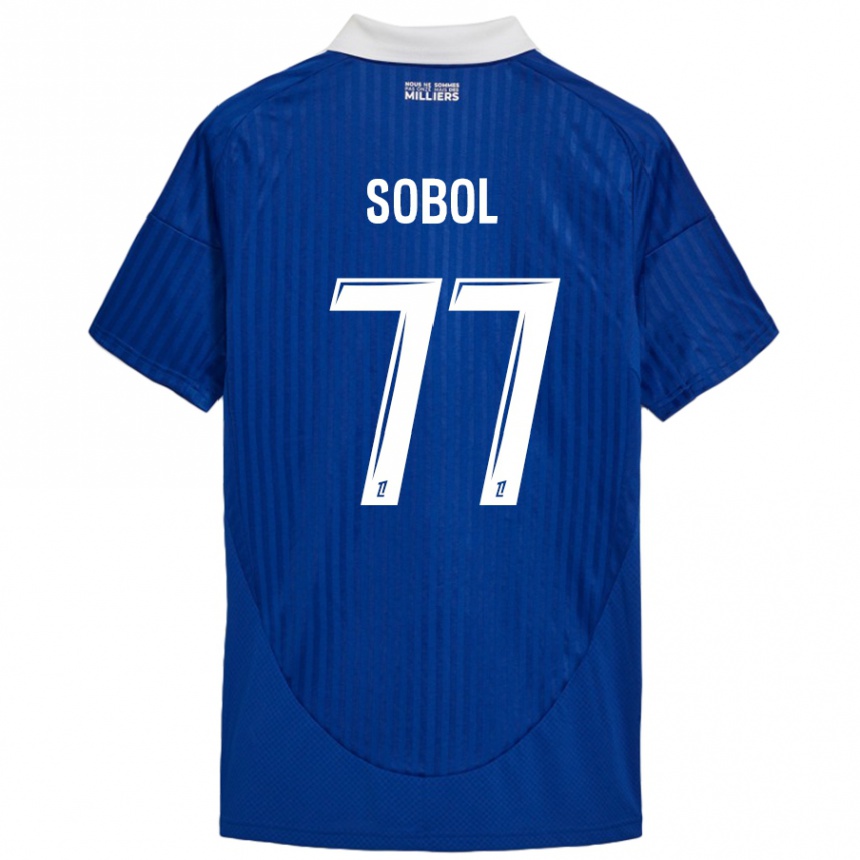 Kids Football Eduard Sobol #77 Blue White Home Jersey 2024/25 T-Shirt Australia