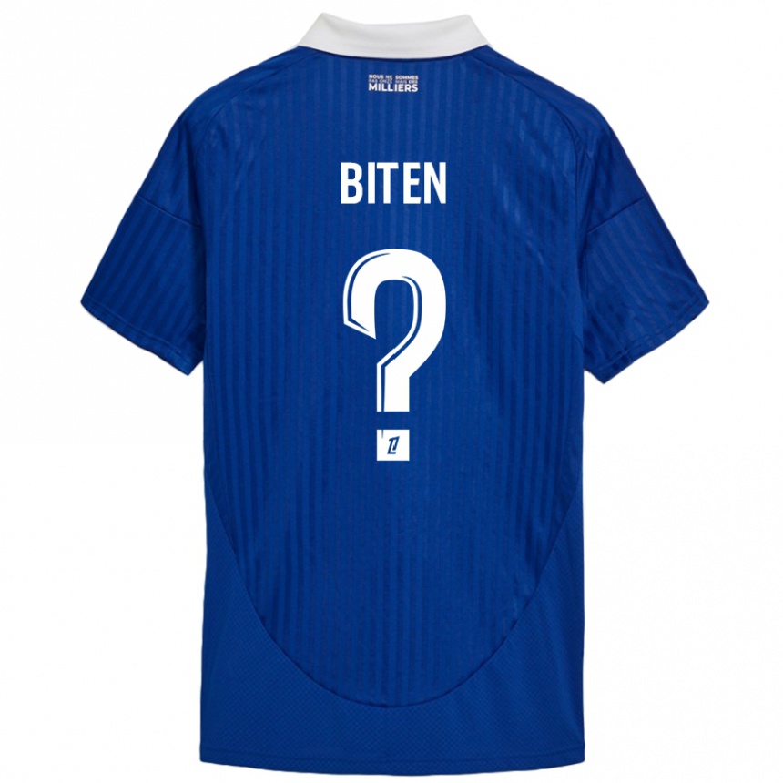 Kids Football Clancy Valère Biten #0 Blue White Home Jersey 2024/25 T-Shirt Australia