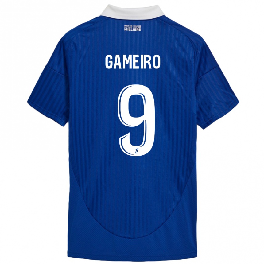 Kids Football Kévin Gameiro #9 Blue White Home Jersey 2024/25 T-Shirt Australia