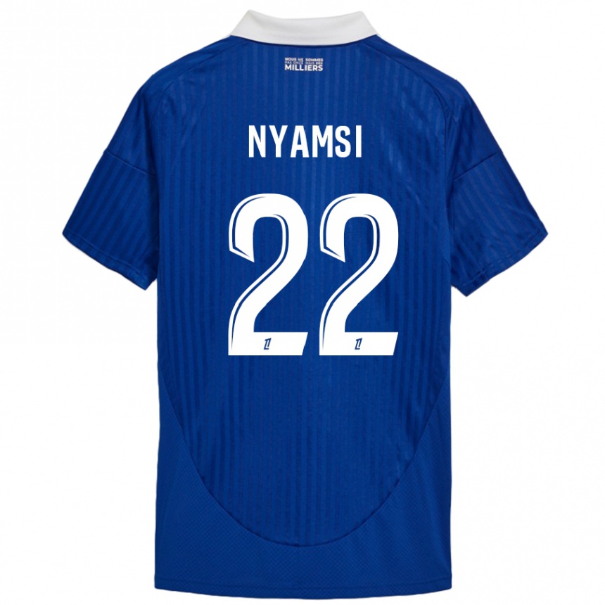 Kids Football Gerzino Nyamsi #22 Blue White Home Jersey 2024/25 T-Shirt Australia