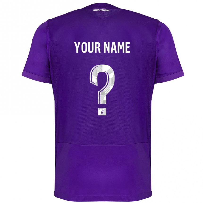 Kids Football Your Name #0 Purple White Home Jersey 2024/25 T-Shirt Australia