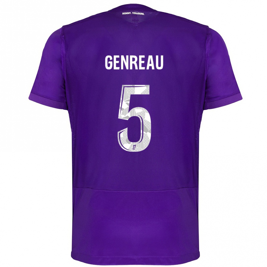 Kids Football Denis Genreau #5 Purple White Home Jersey 2024/25 T-Shirt Australia