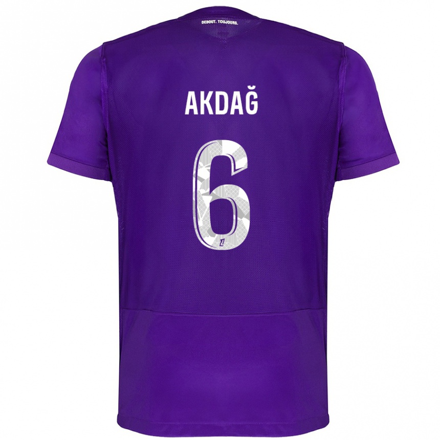 Kids Football Ümit Akdağ #6 Purple White Home Jersey 2024/25 T-Shirt Australia