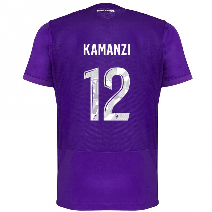 Kids Football Warren Kamanzi #12 Purple White Home Jersey 2024/25 T-Shirt Australia