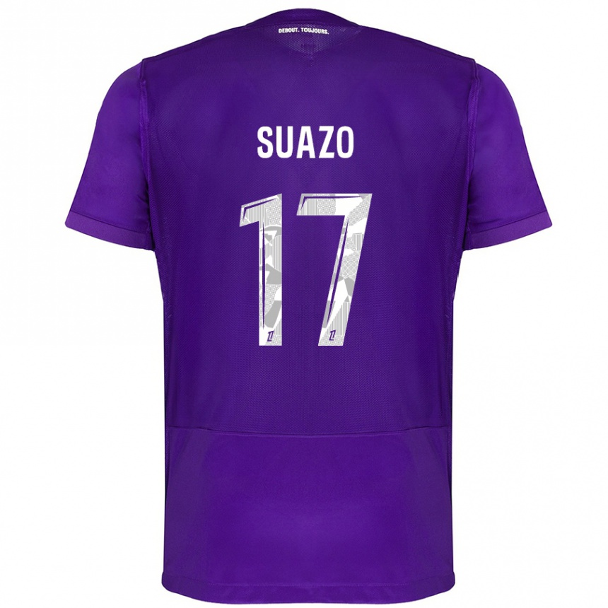 Kids Football Gabriel Suazo #17 Purple White Home Jersey 2024/25 T-Shirt Australia