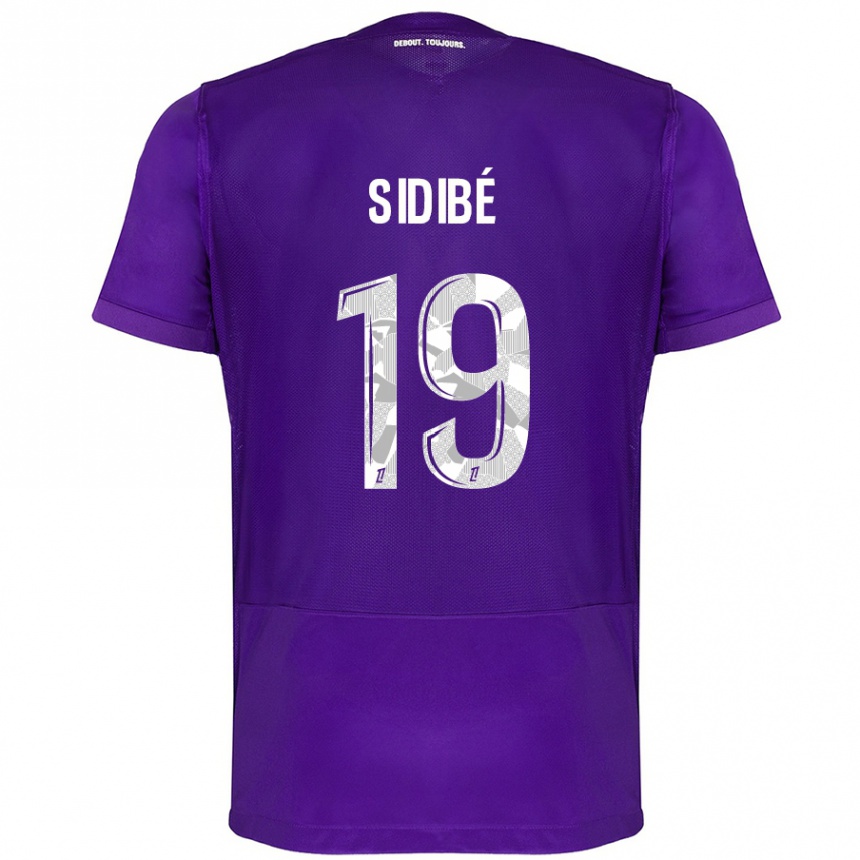 Kids Football Djibril Sidibé #19 Purple White Home Jersey 2024/25 T-Shirt Australia