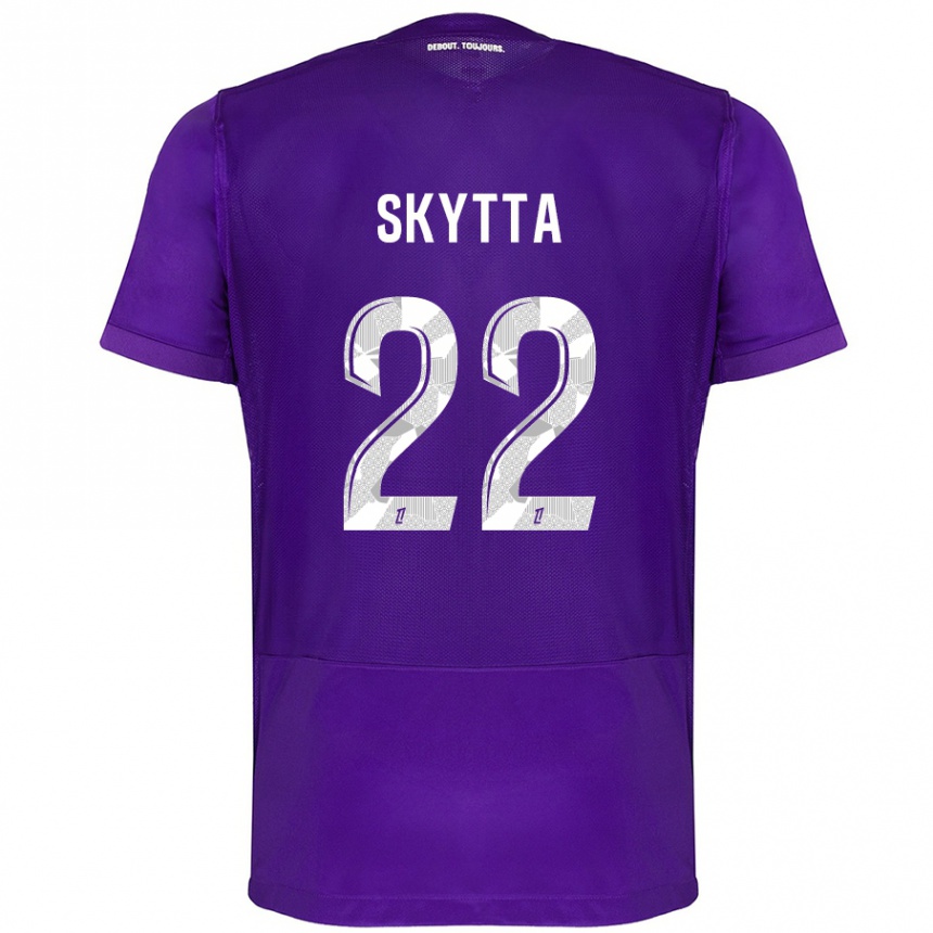 Kids Football Naatan Skyttä #22 Purple White Home Jersey 2024/25 T-Shirt Australia