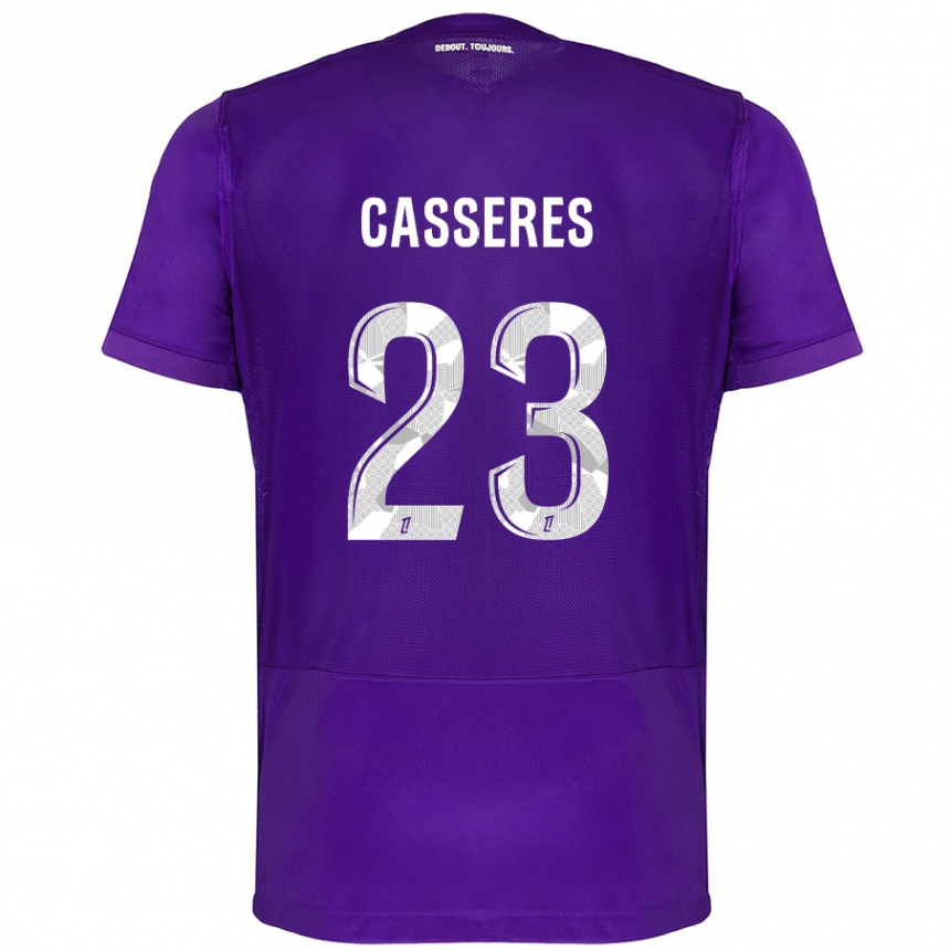 Kids Football Cristian Cásseres Jr. #23 Purple White Home Jersey 2024/25 T-Shirt Australia