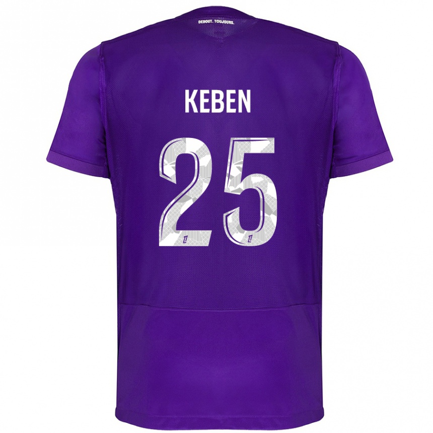 Kids Football Kévin Keben #25 Purple White Home Jersey 2024/25 T-Shirt Australia