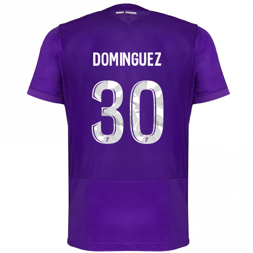 Kids Football Álex Domínguez #30 Purple White Home Jersey 2024/25 T-Shirt Australia