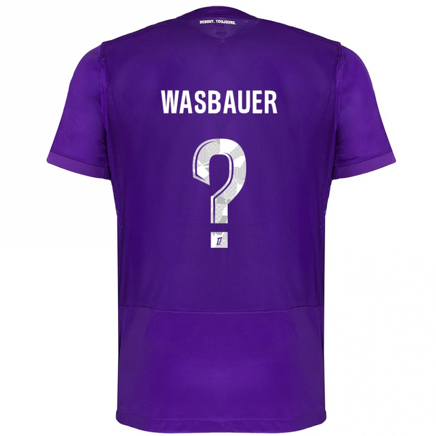 Kids Football Nicolas Wasbauer #0 Purple White Home Jersey 2024/25 T-Shirt Australia