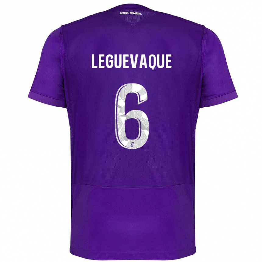 Kids Football Laurie Leguevaque #6 Purple White Home Jersey 2024/25 T-Shirt Australia