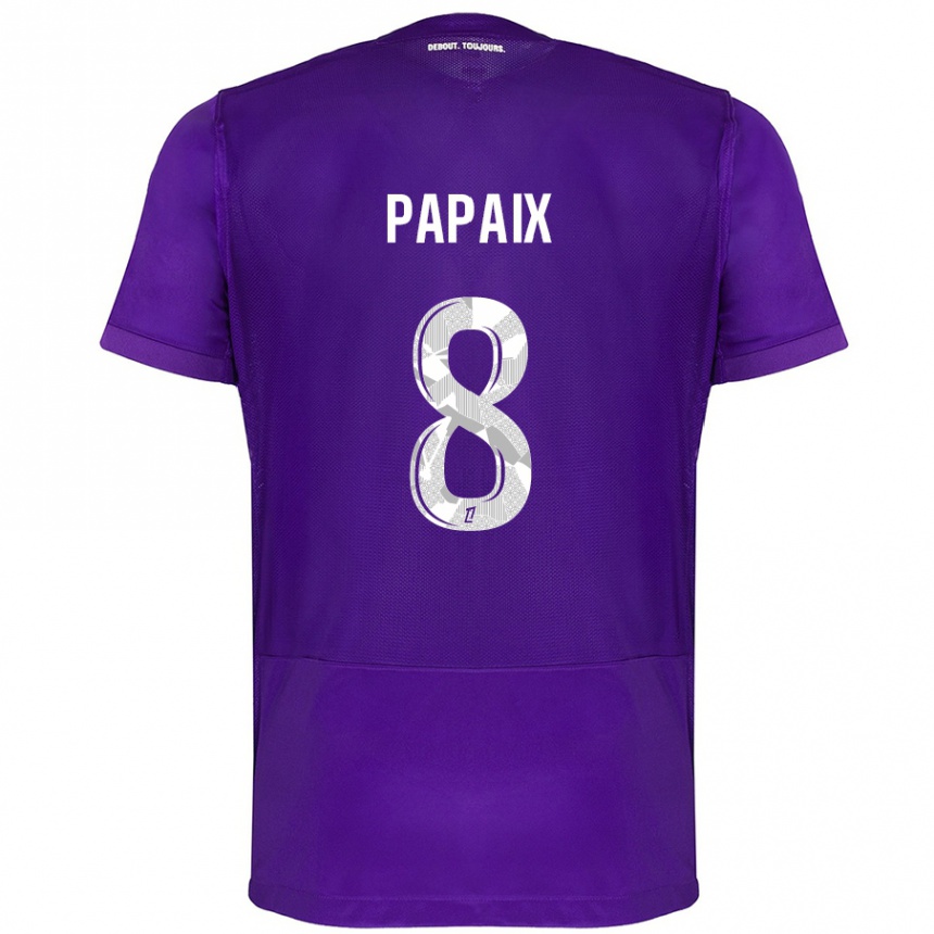 Kids Football Pauline Papaix #8 Purple White Home Jersey 2024/25 T-Shirt Australia