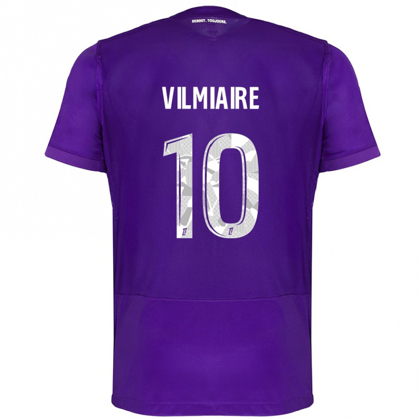 Kids Football Kelly Vilmiaire #10 Purple White Home Jersey 2024/25 T-Shirt Australia