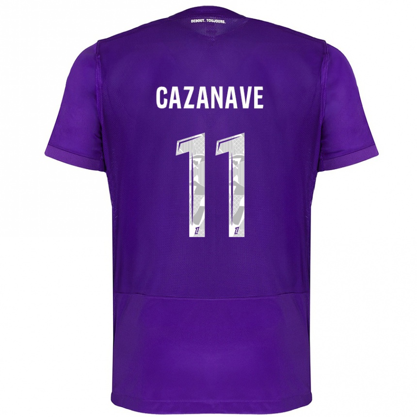 Kids Football Julie Cazanave #11 Purple White Home Jersey 2024/25 T-Shirt Australia