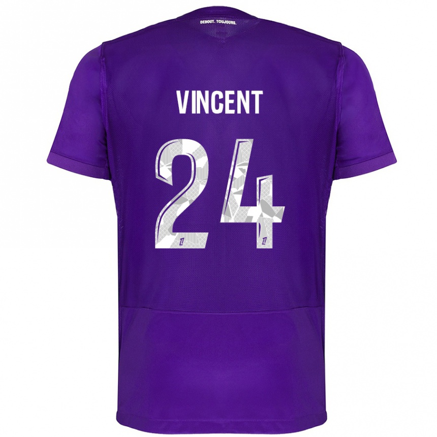 Kids Football Magalie Vincent #24 Purple White Home Jersey 2024/25 T-Shirt Australia