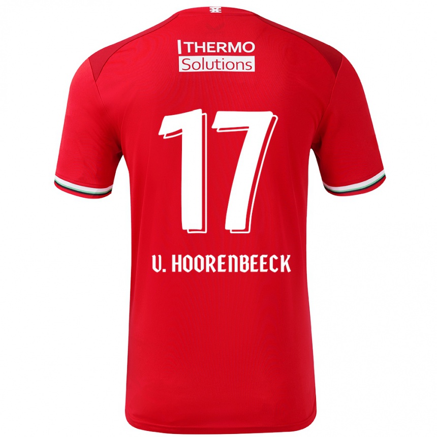 Kids Football Alec Van Hoorenbeeck #17 Red White Home Jersey 2024/25 T-Shirt Australia