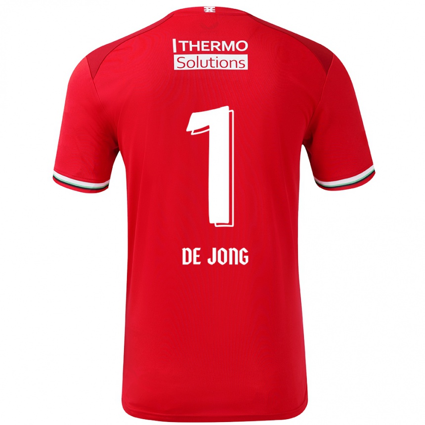 Kids Football Daniëlle De Jong #1 Red White Home Jersey 2024/25 T-Shirt Australia