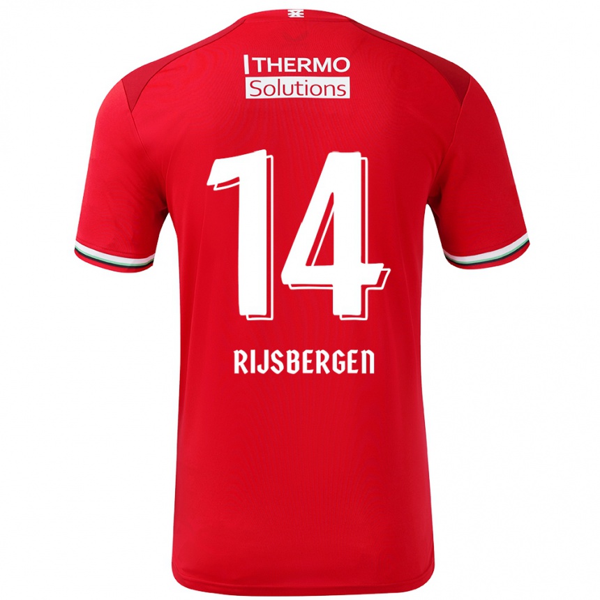 Kids Football Liz Rijsbergen #14 Red White Home Jersey 2024/25 T-Shirt Australia