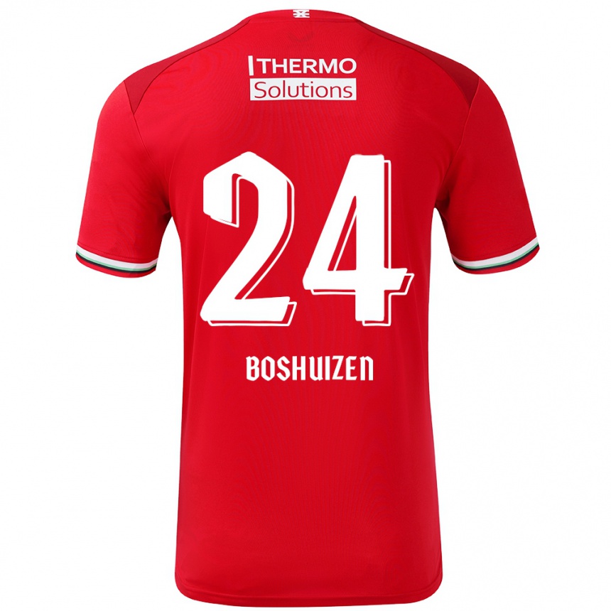 Kids Football Annouk Boshuizen #24 Red White Home Jersey 2024/25 T-Shirt Australia