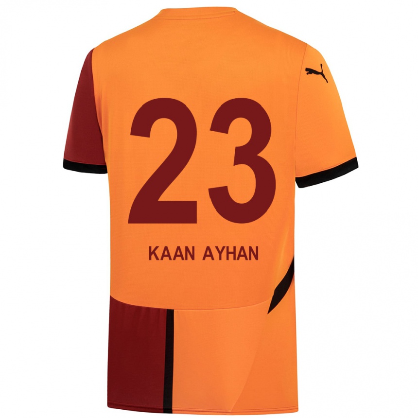 Kids Football Kaan Ayhan #23 Yellow Red Home Jersey 2024/25 T-Shirt Australia