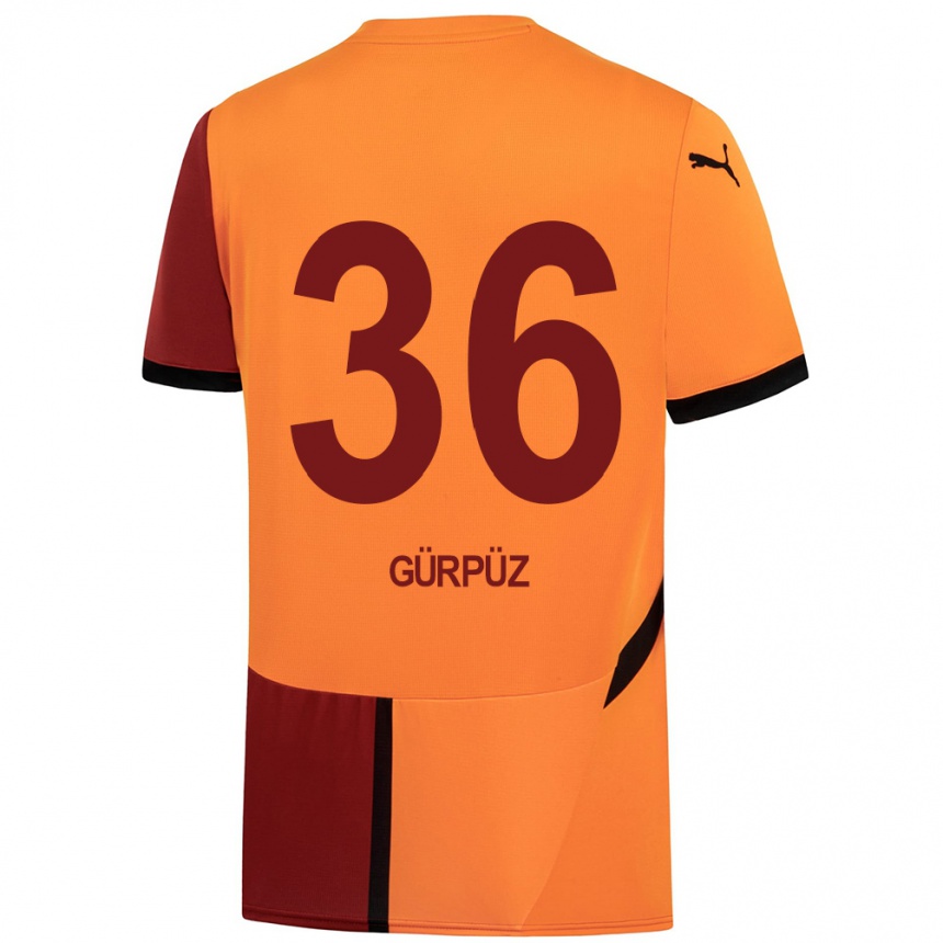 Kids Football Gökdeniz Gürpüz #36 Yellow Red Home Jersey 2024/25 T-Shirt Australia