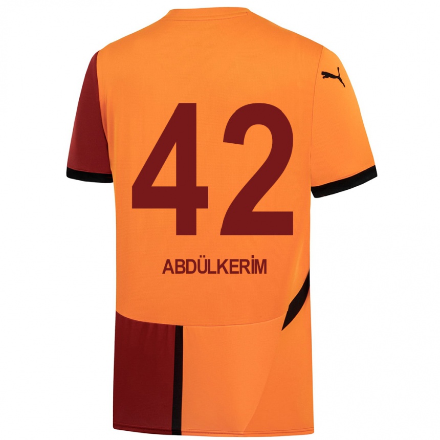 Kids Football Abdülkerim Bardakcı #42 Yellow Red Home Jersey 2024/25 T-Shirt Australia