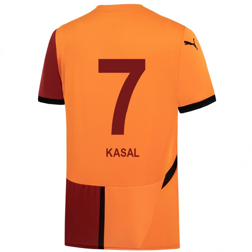 Kids Football Yasin Kasal #7 Yellow Red Home Jersey 2024/25 T-Shirt Australia