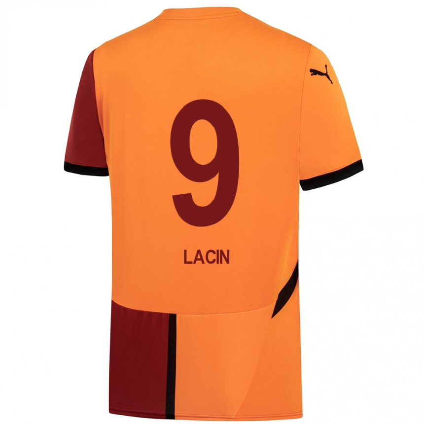 Kids Football Elanur Laçin #9 Yellow Red Home Jersey 2024/25 T-Shirt Australia