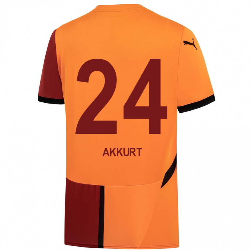 Kids Football Arzu Akkurt #24 Yellow Red Home Jersey 2024/25 T-Shirt Australia