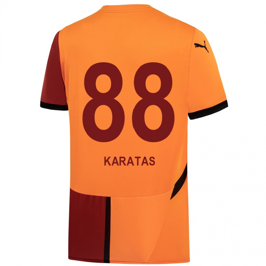 Kids Football Kazımcan Karataş #88 Yellow Red Home Jersey 2024/25 T-Shirt Australia