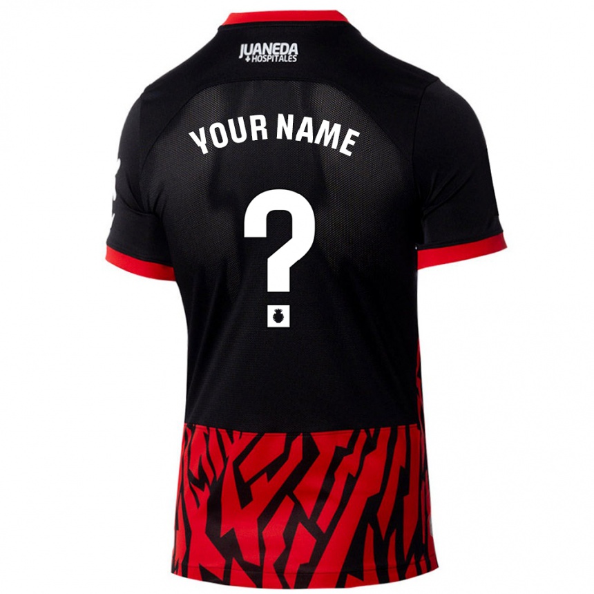 Kids Football Your Name #0 Black Red Home Jersey 2024/25 T-Shirt Australia