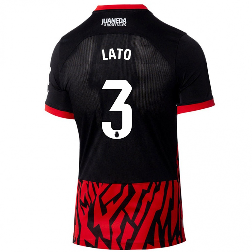 Kids Football Toni Lato #3 Black Red Home Jersey 2024/25 T-Shirt Australia