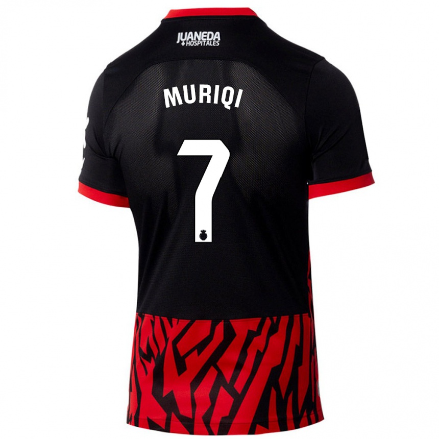 Kids Football Vedat Muriqi #7 Black Red Home Jersey 2024/25 T-Shirt Australia