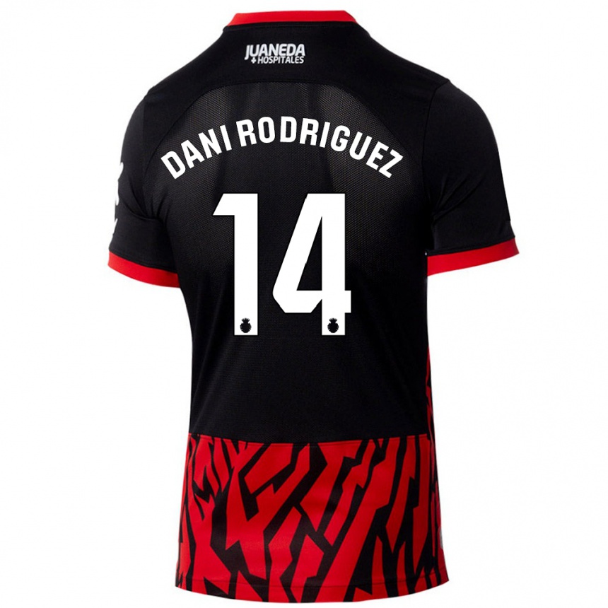 Kids Football Dani Rodríguez #14 Black Red Home Jersey 2024/25 T-Shirt Australia