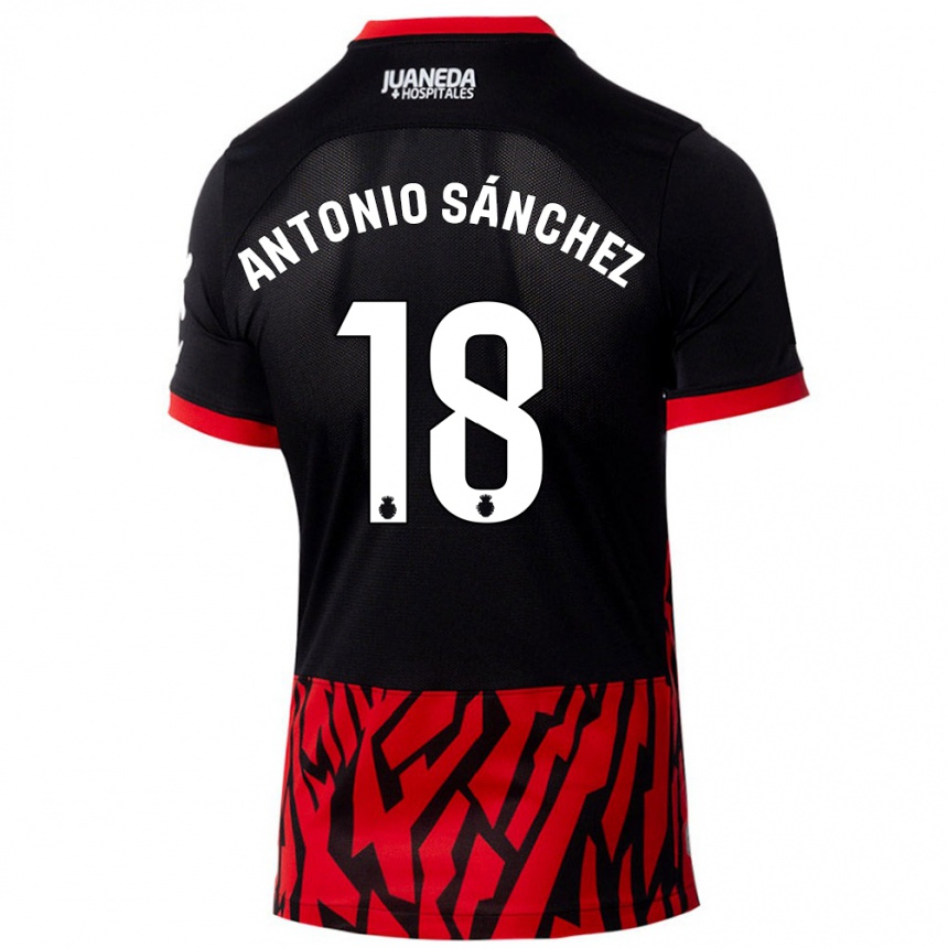 Kids Football Antonio Sánchez #18 Black Red Home Jersey 2024/25 T-Shirt Australia