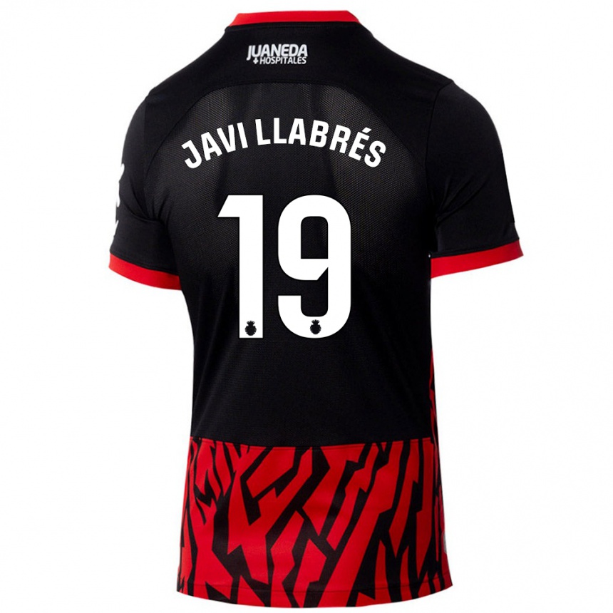 Kids Football Javi Llabrés #19 Black Red Home Jersey 2024/25 T-Shirt Australia